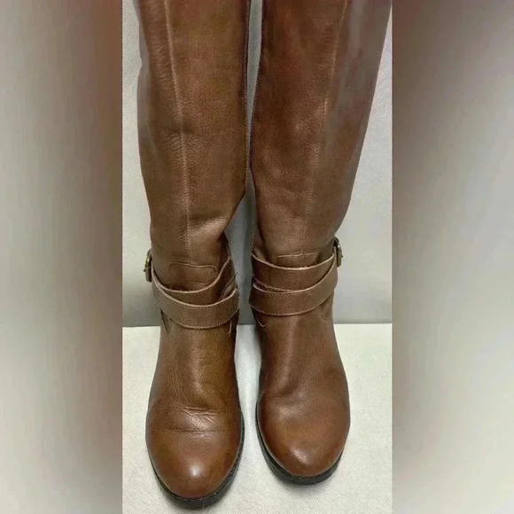 Mossimo Supply Co Women’s Cognac Leather Boots Size 7 - Picture 3 of 12